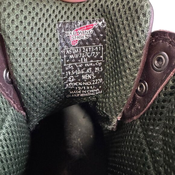 Red wing work boots Men 11.5 steel toe ASTM F 2413-11 M/I/75C/75 EH‎ brown - Picture 5 of 6